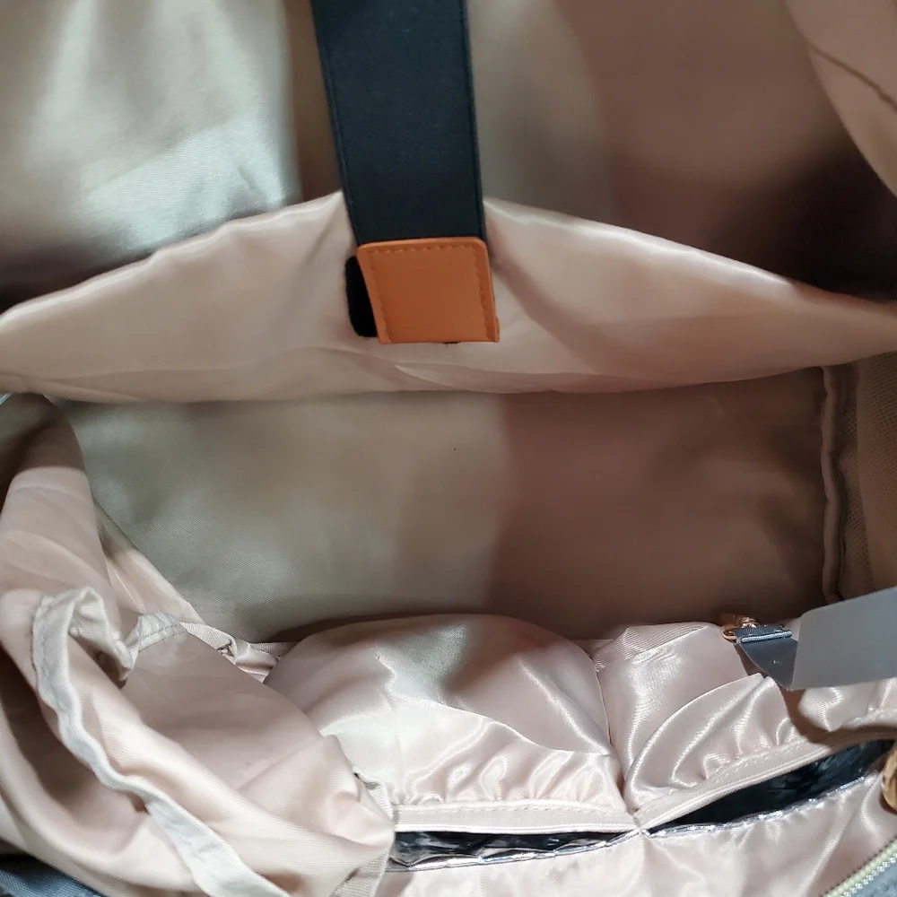 mommore Gray Breast Pump Diapaer Bag With Changing Mat
